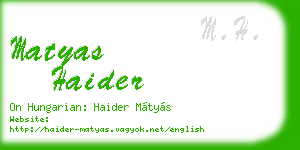 matyas haider business card