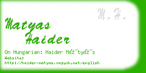 matyas haider business card